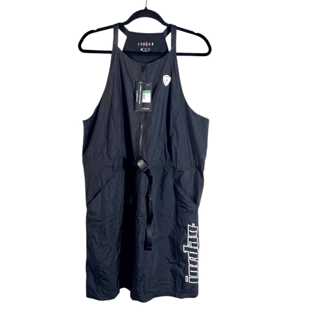 NWT  Nike Air Jordan Black Sleeveless Utility Flight Dress with White Logo
